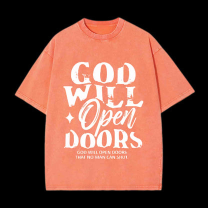 God Will Open Doors Christian Tee