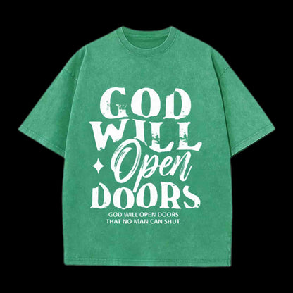 God Will Open Doors Christian Tee