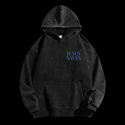 Jesus Saves Washed Hoodie