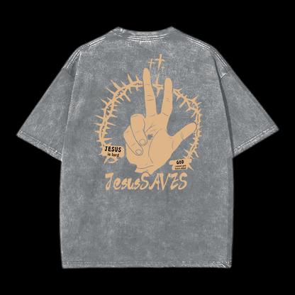 Jesus Saves Washed T-Shirt
