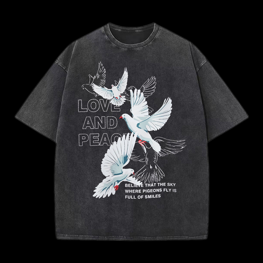 Love And Peace Washed T-Shirt