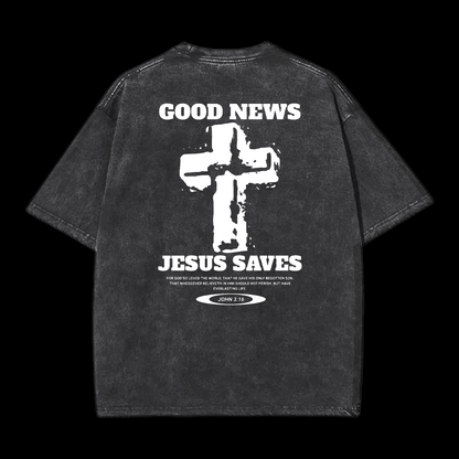 Jesus Saves Washed T-Shirt