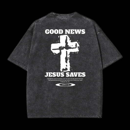 Jesus Saves Washed T-Shirt