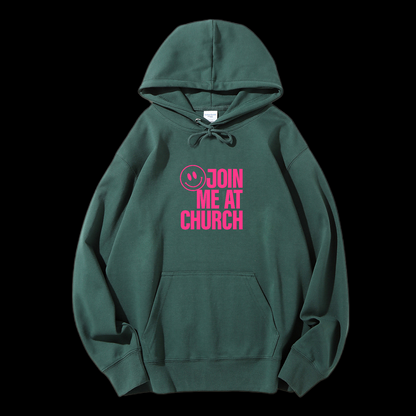 Join Me At Church Drawstring Hoodie