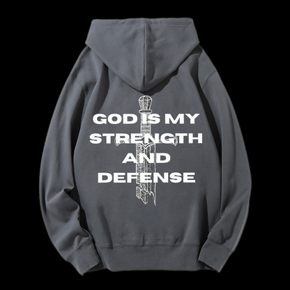 God Is My Strength And Defense Drawstring Hoodie