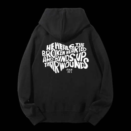 He Heals The Broken Hearted Drawstring Hoodie