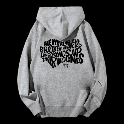 He Heals The Broken Hearted Drawstring Hoodie