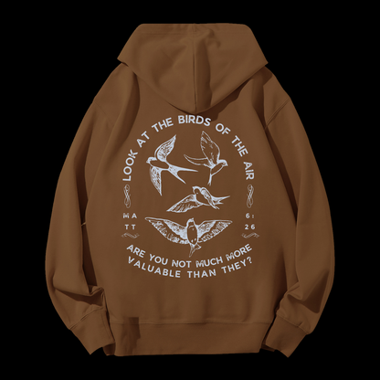 Look At The Birds Of The Air Drawstring Hoodie