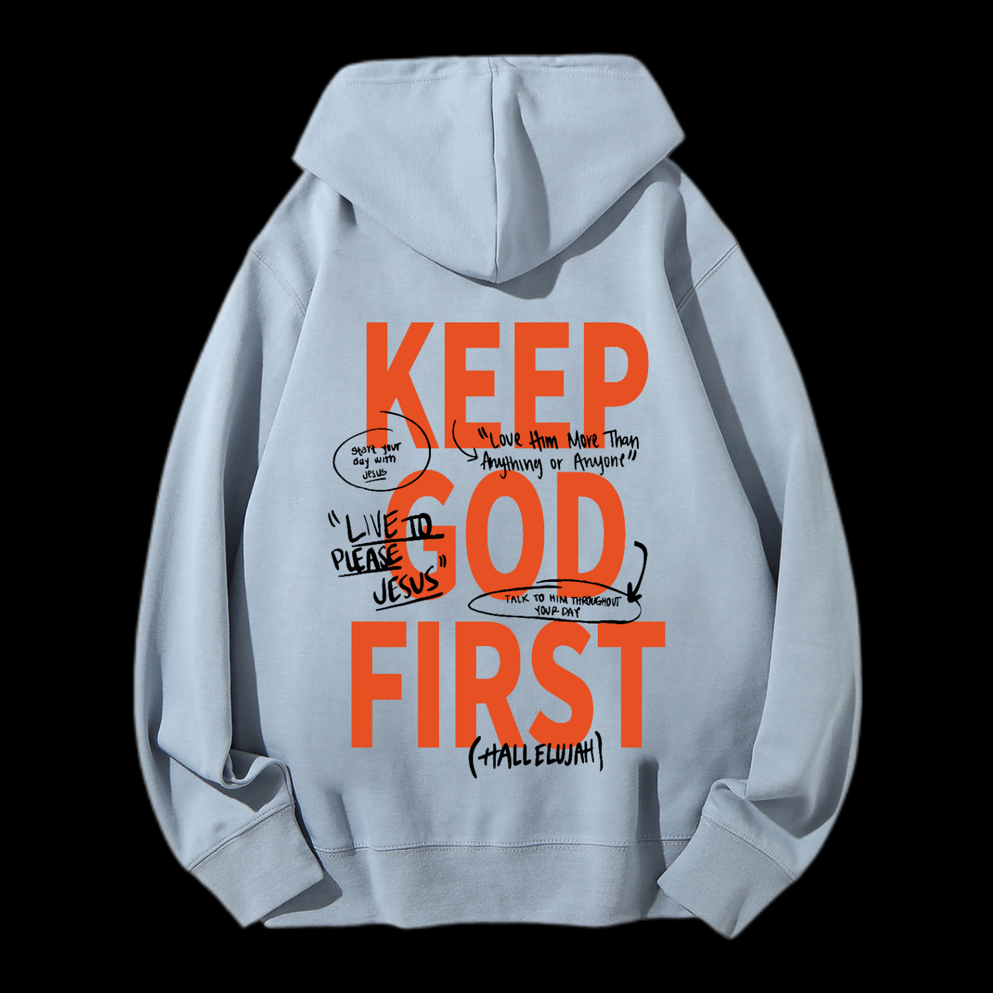 Keep God First Drawstring Hoodie