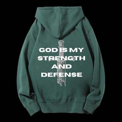 God Is My Strength And Defense Drawstring Hoodie