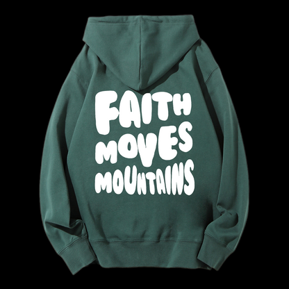 Faith Moves Mountains Drawstring Hoodie