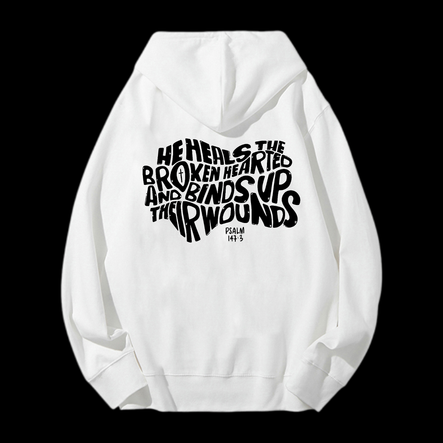 He Heals The Broken Hearted Drawstring Hoodie