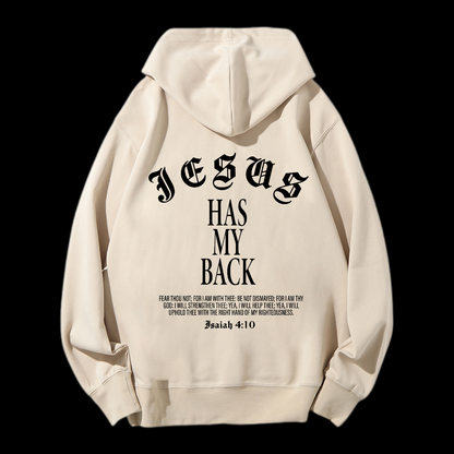Jesus Has My Back Drawstring Hoodie
