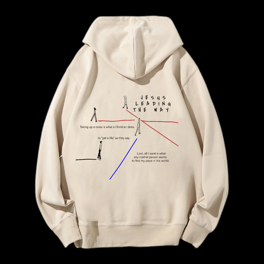 Jesus Leading The Way Drawstring Hoodie