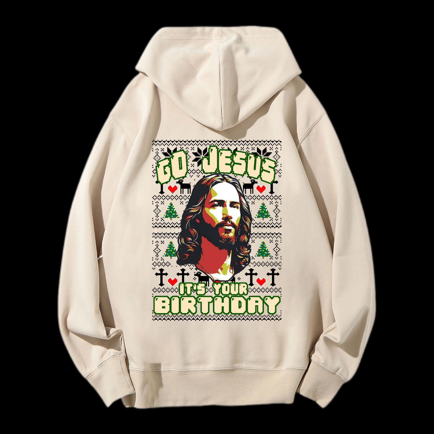 Go Jesus It's Your Birthday Christmas Drawstring Hoodie