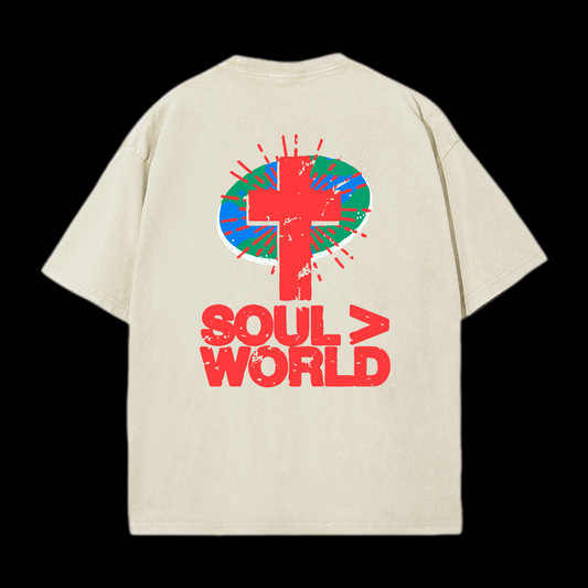 Soul Is Greater Than World Washed T-Shirt
