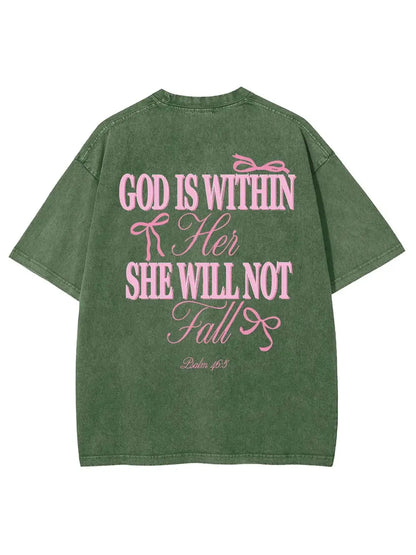 God Is Within Her Unisex Washed T-Shirt